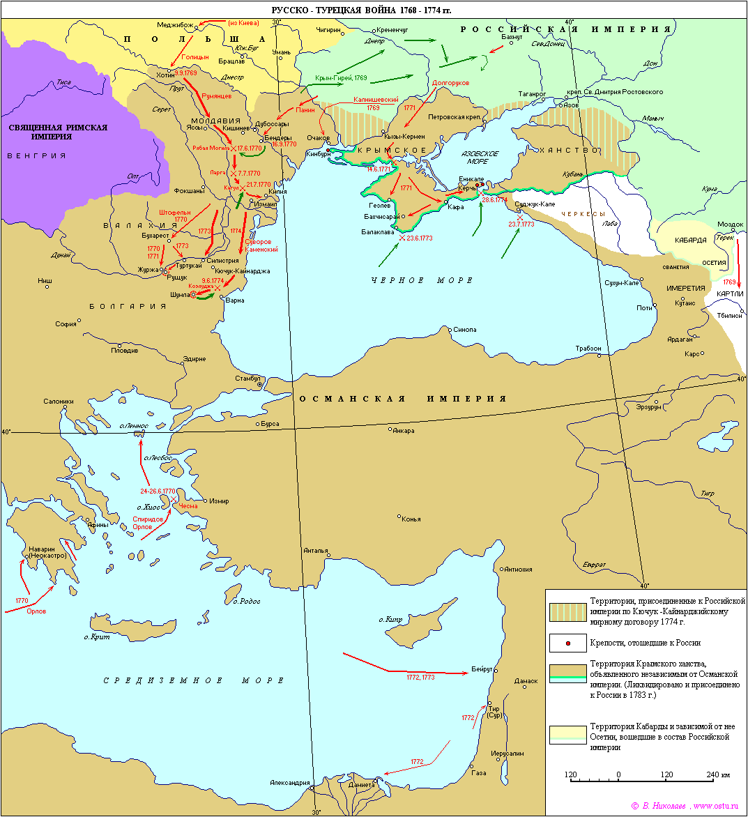 Русско-турецкая война 1768-1774. Карта
